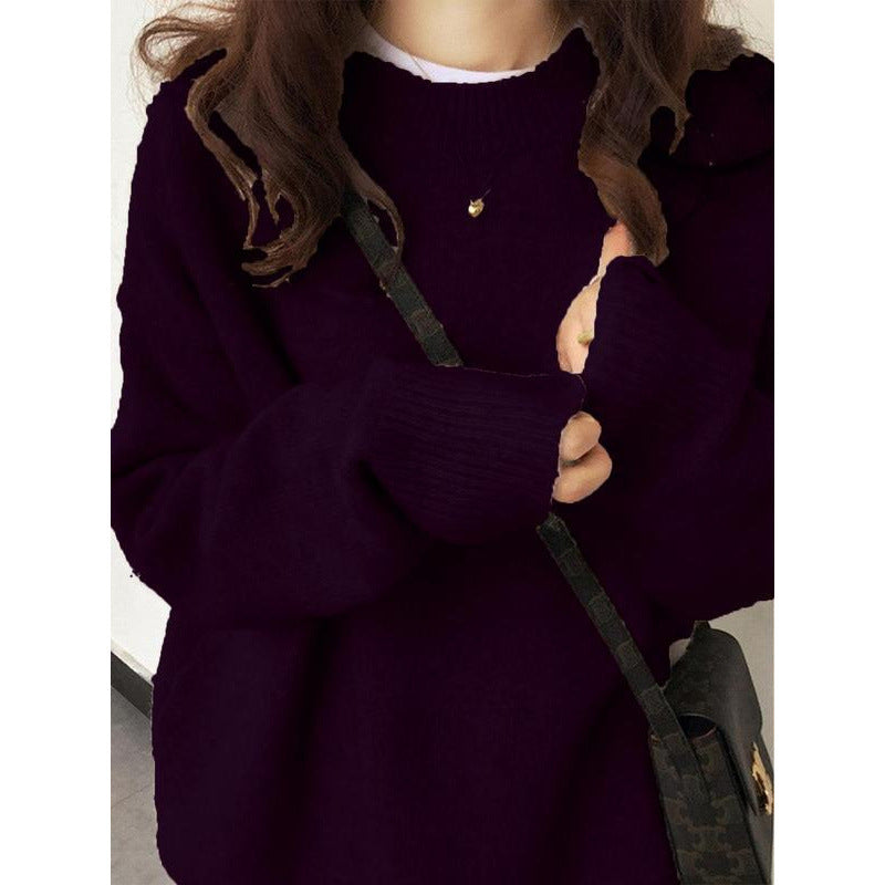 Pullover Soft Glutinous Thickened Women's Round Neck Sweater