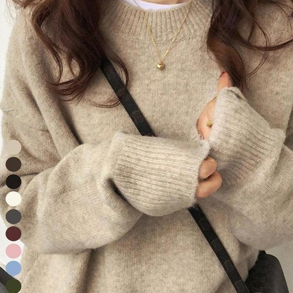 Pullover Soft Glutinous Thickened Women's Round Neck Sweater