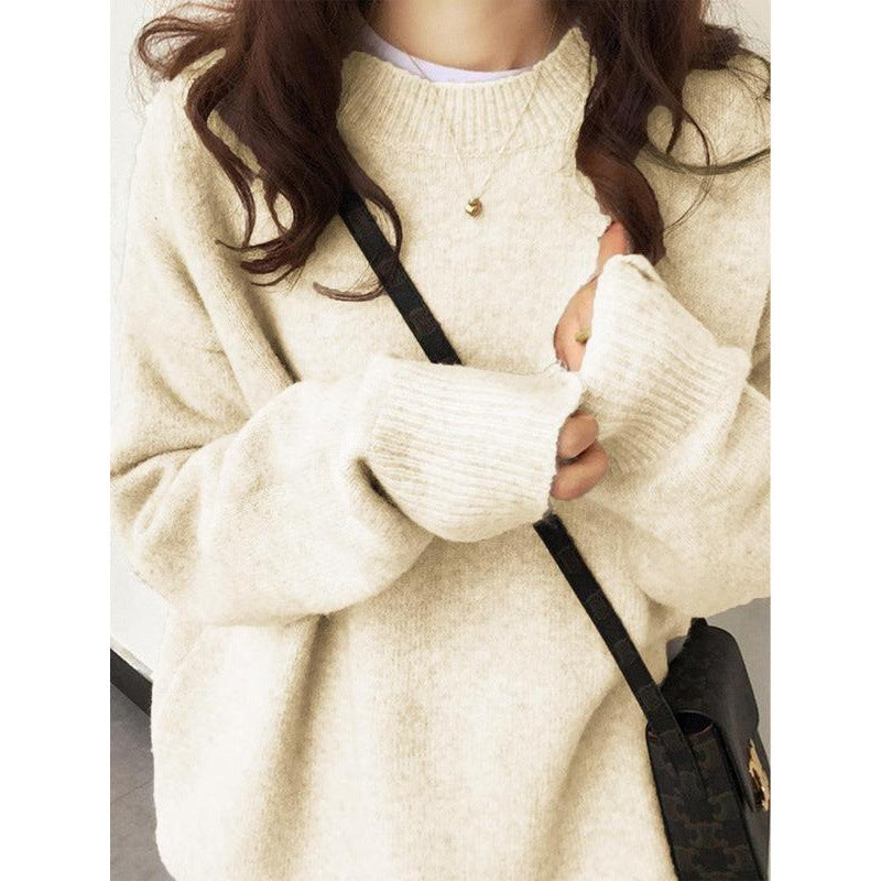 Pullover Soft Glutinous Thickened Women's Round Neck Sweater