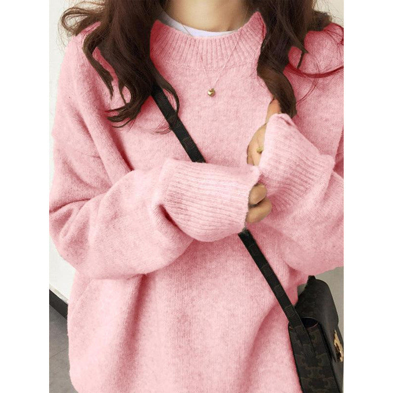 Pullover Soft Glutinous Thickened Women's Round Neck Sweater